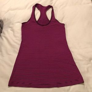 Lululemon Cool Racerback in pink/maroon stripes s6